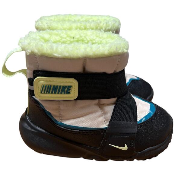 NIKE Flex Advance Winter Snow Boot 6C Toddler Cream Black Lime Green - Picture 6 of 12